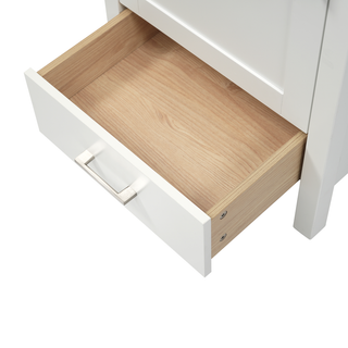 20.28'' White Modern Bathroom Vanity with Ceramic Sink, Solid Wood Frame, and Drawer – Ideal for Small Bathrooms. Dweva