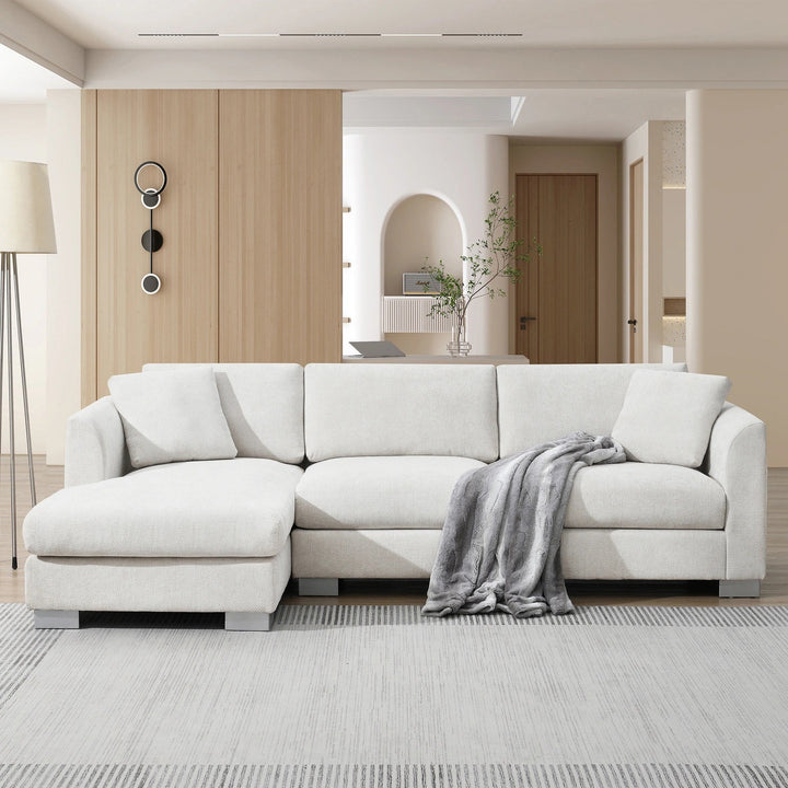 Seren 96" Chenille Cloud Sectional Sofa Dweva