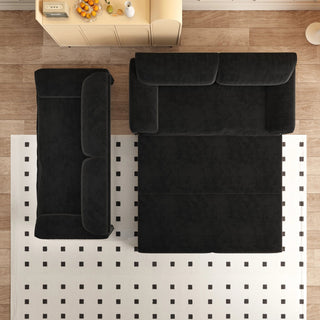 66" Queen Pull Out Sofa Bed, 3-in-1 Convertible Sleeper Sofa with Side Storage,Multi-Functional Velvet Loveseat Bed for Living Room,Bedroom,Apartment,Office.(Old Sku:W1885P154638/W1885P214784) Dweva