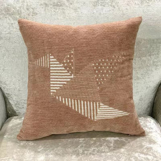 17.5" Coffee and White with Origami Crane Painted Square Cotton Linen Fabric Pillow