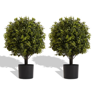 UV protection Ball Topiary Tree for indoor outdoor Hot sales Artificial plants Greenery decoration in pot 22in 2pcs/set Dweva