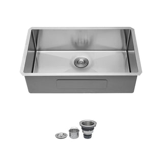 30 Inch Undermount Sink - 30" x 18" x 9" Undermount Stainless Steel Kitchen Sink 16 Gauge 9 Inch Deep Single Bowl Kitchen Sink Basin, Includes Drain Assembly (No Additional Accessories) Dweva