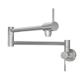 Pot Filler Faucet - Wall Mount Kitchen Sink Faucet Folding Stretchable with Single Hole Two Handles, Brushed Nickel Dweva