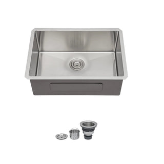 28 Inch Undermount Sink - 28" x 18" x 9" Undermount Stainless Steel Kitchen Sink 16 Gauge 9 Inch Deep Single Bowl Kitchen Sink Basin, Includes Drain Assembly (No Additional Accessories) Dweva
