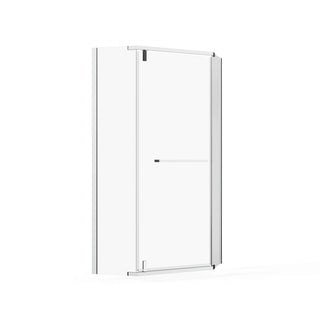 Goodyo Neo-Angle Frameless Shower Door 36 in. D x 36 in. W x 72 in. H Corner Shower Enclosure with Clear SGCC Tempered Glass Pivot Shower Door in Chrome Finish Dweva