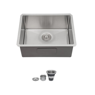 21 Inch Undermount Sink - 21" x 18" x 9" Undermount Stainless Steel Kitchen Sink 16 Gauge 9 Inch Deep Single Bowl Kitchen Sink Basin, Includes Drain Assembly (No Additional Accessories) Dweva