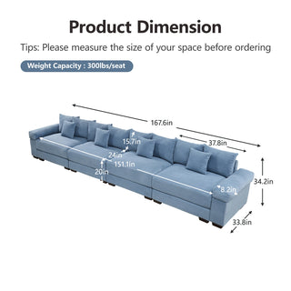 Velora Cloud Modular Sofa - Blue