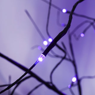 3 Pac Halloween Spooky Tree with Purple Lights, 4FT 5FT and 6FT, Lighted Black Tree for Halloween Decoration Dweva