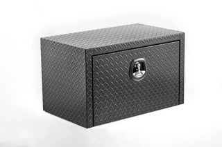 30 inch aluminum underbody truck tool box heavy duty underbed toolbox tool storage organizer chest with lock and keys, waterproof trailer box, extra thick diamond thread plate matte black finish Dweva
