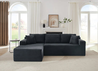 L-Shaped Cloud Sectional Sofa with Deep Seat,No Assembly Required,Modular Couches Sleeper for Living Room,Bedroom,Apartment,Dark Grey