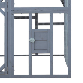 Outdoor Chicken Coop Enclosures 110" Large Kitten Playpen ,Upgrade Waterproof Cover-GREY Dweva