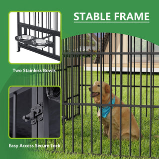 Large Dog Kennel Outdoor Pet Pens Dogs Run Enclosure Animal Hutch Metal Coop Fence with Roof Cover(6.6'L x 6.6'W x 6.4'H) Dweva