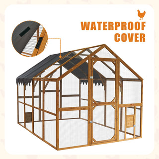 Outdoor Chicken Coop Enclosures 110" Large Kitten Playpen,Upgrade Waterproof Cover Dweva