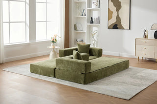 UNITED WE WIN Folding Sofa Bed with Pillows - Convertible Chair Floor Couch & Sleeping Mattress - Foldable Memory Foam Sleeper for Living Room/Dorm/Guest Room/Home Office/Apartment/Upstairs Loft Dweva