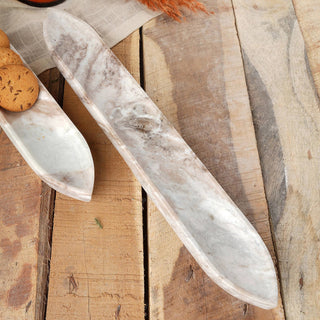 Anchill Realism Sleek White Marble Tray – Handmade Elegant Platter for Stylish Serving-16X2.5X1.5" Dweva