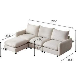 L Shaped Modular Free Combination Sectional Sofa Dweva