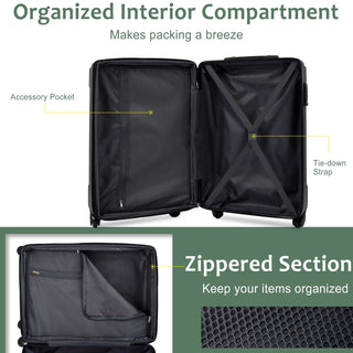 Hardshell Luggage, Lightweight Durable ABS Suitcase with Double Spinner Wheels, TSA Lock, 20-Inch Travel Carry-On Luggage (Green) Dweva