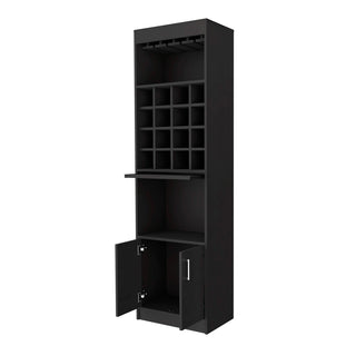 Myers Bar Cabinet, Two Shelves, Double Door Cabinet, Six Built-in Wine Rack Dweva