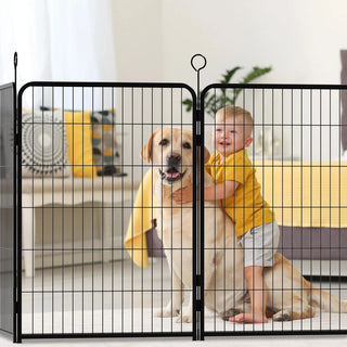 16 Panels Heavy Duty Metal Playpen with Self-Locking Gate, Extra Tall 40" Dog Fence Pet Exercise Pen for Outdoor and Indoor-Easy Setup Exercise Pen for Large Dogs Dweva