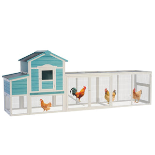 Wooden Chicken Coop with Nesting Box and Free-Range Door, All-Weather Asphalt Roof, Sliding Tray for Easy Cleaning, Large Outdoor Poultry Cage for Chickens, Ducks, and Small Animals Dweva