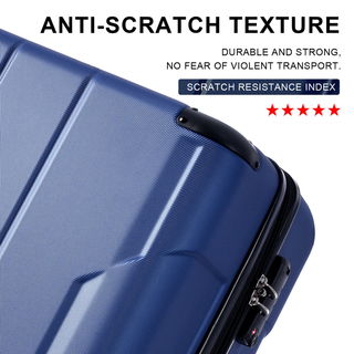 Hardshell Luggage, Lightweight Durable ABS Suitcases with Double Wheels, Expandable 28-inch Checked Luggage 28" (Blue) Dweva