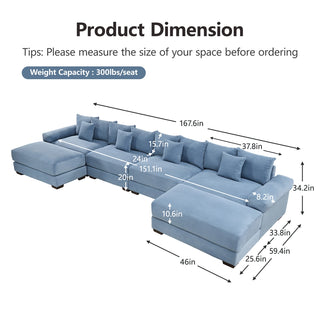 Velora Cloud Modular Sofa - Blue