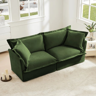 Slipcovered Fluffy Sofa - 2 Seat Dweva