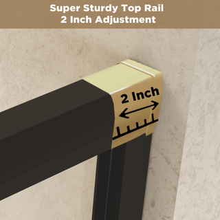 44-48" W × 72" H Tempered Glass with Explosion Proof Film, Aluminum Frame Double Sliding Shower Door, "1/4 (6 mm), Stainless Steel handle, Matte Black Dweva