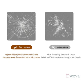 65"x 24" inch Full Body round corner mirror for Living Room Bedroom Cloakroom Wall hanging with hanging hole High quality 5mm silver mirror Explosion-proof glass Dweva