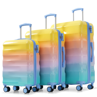Luggage Set 3 Piece – Hardshell Suitcases with Spinner Wheels and TSA Lock, Lightweight Durable PC+ABS, Vibrant Glossy Expandable Design for Travel (20"/24"/28") Dweva