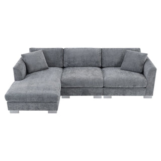 Seren 96" Chenille Cloud Sectional Sofa Dweva