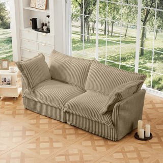 Slipcovered Fluffy Sofa - 2 Seat Dweva