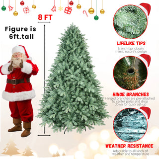 4FT Blue-Green Tint Christmas Tree with 592 PE+PVC Tips – Unique Full-Bodied Tree with Hinged Branches, Easy Assembly, Stable Metal Stand, Eye-Catching Holiday Decor Dweva