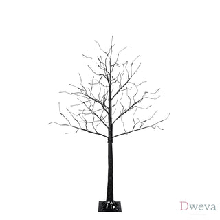 3 Pac Halloween Spooky Tree with Purple Lights, 4FT 5FT and 6FT, Lighted Black Tree for Halloween Decoration Dweva