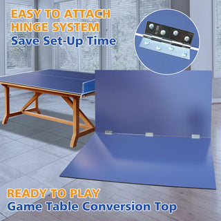 7*4ft Blue Mid-Size Ping Pong Conversion Top Foldable & Portable Table Tennis Table Top for Indoor Games Dweva