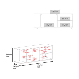 Goodwood Minimalistic Tv Stand for 65-Inch TV With 5 Open Shelves