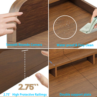 Washer Dryer Countertop with Non-slip Pads, Laundry Wood Shelf Topper with Edge, 54" Width x 27.5" Depth Double Layer Organizer for Washer and Dryer Laundry Hamper Counter Storage Organization(WALNUT) Dweva