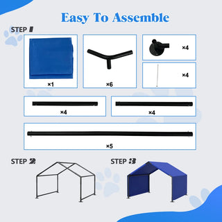 Dog Shade Shelter Outdoor Tent for Small Medium Dogs, Waterproof Sun Protection Pet House for Dogs, Small Animals and Livestock, Blue Dweva