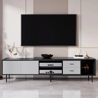 Modern TV Stand for 80'' TV with 2 Doors, Media Console Table, Entertainment Center with Large Storage Cabinet for Living Room, Bedroom