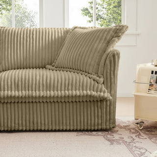 Slipcovered Fluffy Sofa - 4 Seat with 2 Ottoman Dweva