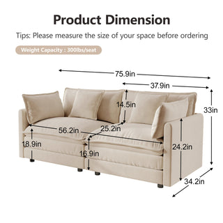 Harmony Luxury Deep-Seat Cloud Couch Dweva