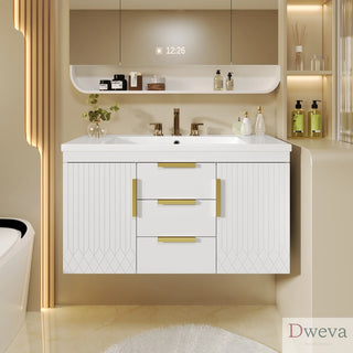 36'' Wall Mounted Bathroom Vanity, Floating Bathroom Storage Cabinet with 2 Drawers, Solid Wood Bathroom Cabinet (Same as N710S236003K) Dweva