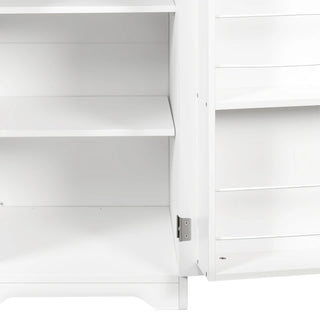 Laundry Cabinet with Doors and shelf, Tilt-Out Laundry Hamper, Freestanding Style, Adjustable Shelf, White Dweva