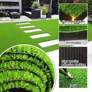 3ft x 16ft Premium Artificial Turf Mat with Drainage Holes. Thick Fake Grass with Rubber Backing, Ideal for Indoor/Outdoor Pet Areas, Garden, Lawn, Patio & Balcony Decor(Grass height 0.6 inches/1.5cm) Dweva