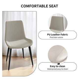 Dining Chairs 4PCS, Modern Kitchen & Dining Room Chairs, Upholstered Faux Leather Cushion Seat and Sturdy Metal Legs Dweva