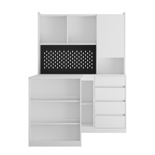 L Shaped Desk with Charger,Computer Desk with Drawers,Bookshelf, with LED Light,Modern Corner Desk,Home Office Desk,L-Shaped Study Table Writing Desk,Corner Gaming Computer Desk with Storage Dweva