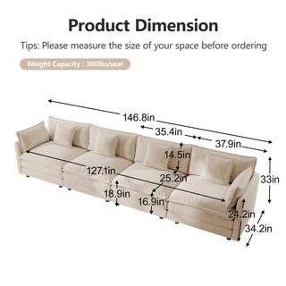 Harmony Luxury Deep-Seat Cloud Couch Dweva