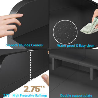 Washer Dryer Countertop with Non-slip Pads, Laundry Wood Shelf Topper with Edge, 54" Width x 27.5" Depth Double Layer Organizer for Washer and Dryer Laundry Hamper Counter Storage Organization (BLACK) Dweva