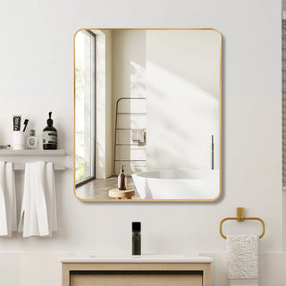 Gold 30 "x36" Rectangular Bathroom Wall Mirror Dweva