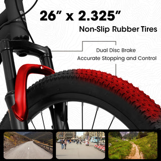 A26207 26 Inch Steel Frame Shock Fork Plus Shock Absorber 21-speed Unisex Mountain Bike Dweva